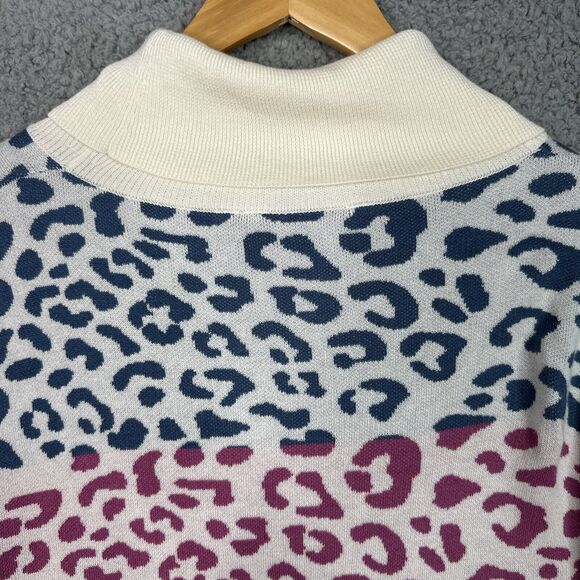 Soft Surroundings Leone Sweater 1X‎ Rainbow Leopard Print Turtleneck Longline - Picture 9 of 14